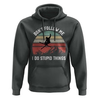 Funny Skiing Hoodie Don't Follow Me I Do Stupid Things Retro Vintage Skier