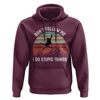 Funny Skiing Hoodie Don't Follow Me I Do Stupid Things Retro Vintage Skier