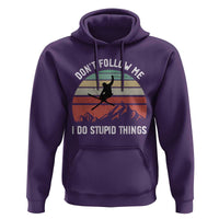 Funny Skiing Hoodie Don't Follow Me I Do Stupid Things Retro Vintage Skier