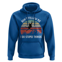 Funny Skiing Hoodie Don't Follow Me I Do Stupid Things Retro Vintage Skier