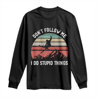 Funny Skiing Long Sleeve Shirt Don't Follow Me I Do Stupid Things Retro Vintage Skier