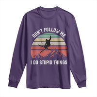 Funny Skiing Long Sleeve Shirt Don't Follow Me I Do Stupid Things Retro Vintage Skier