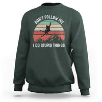 Funny Skiing Sweatshirt Don't Follow Me I Do Stupid Things Retro Vintage Skier - Wonder Print Shop