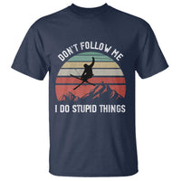 Funny Skiing T Shirt Don't Follow Me I Do Stupid Things Retro Vintage Skier - Wonder Print Shop