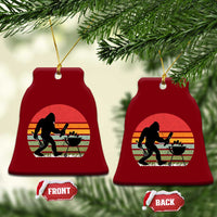 Funny Retro Bigfoot Grilling BBQ Chef Ceramic Ornament - Wonder Print Shop