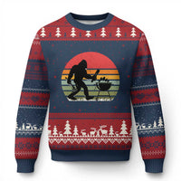 Funny Retro Bigfoot Grilling BBQ Chef Ugly Christmas Sweater - Wonder Print Shop