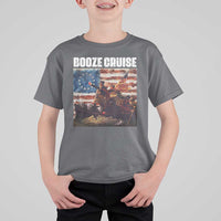 Funny George Washington T Shirt For Kid Booze Cruise Political Party Vintage American Flag