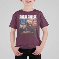 Funny George Washington T Shirt For Kid Booze Cruise Political Party Vintage American Flag
