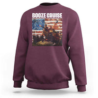 Funny George Washington Sweatshirt Booze Cruise Political Party Vintage American Flag