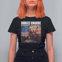 Funny George Washington T Shirt For Women Booze Cruise Political Party Vintage American Flag