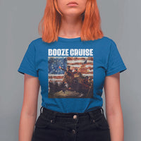 Funny George Washington T Shirt For Women Booze Cruise Political Party Vintage American Flag
