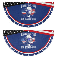 Funny George Washington Patriotic Fan Flag Handsome No I'm George-ous 4th Of July American Flag