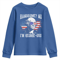 Funny George Washington Youth Sweatshirt Handsome No I'm George-ous 4th Of July American Flag