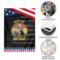 Funny George Washington's Birthday Patriotic Garden Flag Beer Me It's My Birthday Presidents' Day