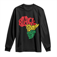 Black History Is American History Long Sleeve Shirt Vintage Africa Map