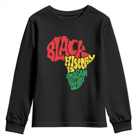Black History Is American History Youth Sweatshirt Vintage Africa Map
