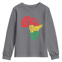 Black History Is American History Youth Sweatshirt Vintage Africa Map