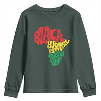 Black History Is American History Youth Sweatshirt Vintage Africa Map