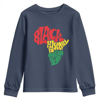 Black History Is American History Youth Sweatshirt Vintage Africa Map