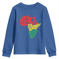Black History Is American History Youth Sweatshirt Vintage Africa Map