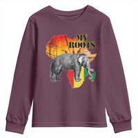 Africa Roots Youth Sweatshirt My Roots Africa Map Black History Elephant