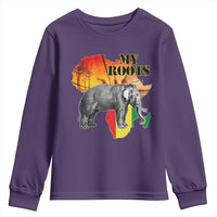 Africa Roots Youth Sweatshirt My Roots Africa Map Black History Elephant