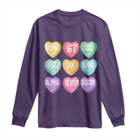Funny Valentines Day 67 Meme Six Seven Sigma Rizz Heart Kids Long Sleeve Shirt