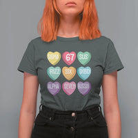 Funny Valentines Day 67 Meme Six Seven Sigma Rizz Heart Kids T Shirt For Women