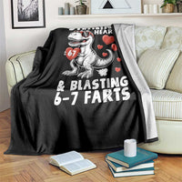 Funny 67 Meme Valentines Day Dinosaur Throw Blanket Stealing Hearts And Blasting 67 Farts