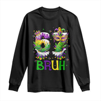 Funny 67 Mardi Gras Bruh Long Sleeve Shirt Six Seven Meme Fleur De Lis Hand Gesture