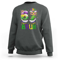 Funny 67 Mardi Gras Bruh Sweatshirt Six Seven Meme Fleur De Lis Hand Gesture
