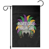 Mardi Gras Throw Girl Garden Flag Funny New Orleans Carnival Headdress Beads