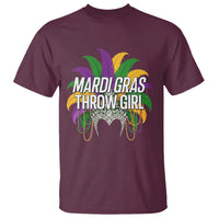 Mardi Gras Throw Girl T Shirt Funny New Orleans Carnival Headdress Beads