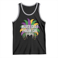 Mardi Gras Throw Girl Tank Top Funny New Orleans Carnival Headdress Beads