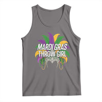 Mardi Gras Throw Girl Tank Top Funny New Orleans Carnival Headdress Beads