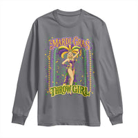 Funny Mardi Gras Throw Girl Long Sleeve Shirt New Orleans Carnival Beads