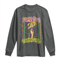 Funny Mardi Gras Throw Girl Long Sleeve Shirt New Orleans Carnival Beads