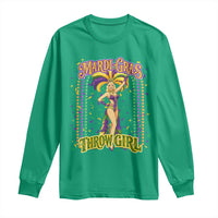 Funny Mardi Gras Throw Girl Long Sleeve Shirt New Orleans Carnival Beads