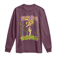 Funny Mardi Gras Throw Girl Long Sleeve Shirt New Orleans Carnival Beads
