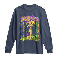Funny Mardi Gras Throw Girl Long Sleeve Shirt New Orleans Carnival Beads