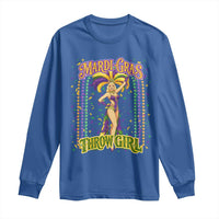 Funny Mardi Gras Throw Girl Long Sleeve Shirt New Orleans Carnival Beads