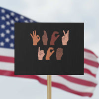 Funny Fuck Hand Sign Language Anti Deportation Protest Sign Chinga La Migra