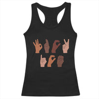 Funny Fuck Hand Sign Language Anti Deportation Racerback Tank Top Chinga La Migra