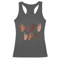 Funny Fuck Hand Sign Language Anti Deportation Racerback Tank Top Chinga La Migra
