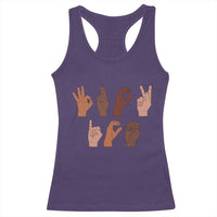 Funny Fuck Hand Sign Language Anti Deportation Racerback Tank Top Chinga La Migra