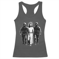 Jesus Arrested Parody Racerback Tank Top Funny Immigrant Rights Political Protest