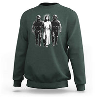 Jesus Arrested Parody Sweatshirt Funny Immigrant Rights Political Protest