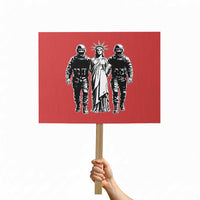 Statue Of Liberty Arrested Protest Sign Funny Immigrant Rights Political Protest