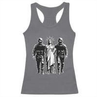 Statue Of Liberty Arrested Racerback Tank Top Funny Immigrant Rights Political Protest