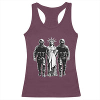 Statue Of Liberty Arrested Racerback Tank Top Funny Immigrant Rights Political Protest